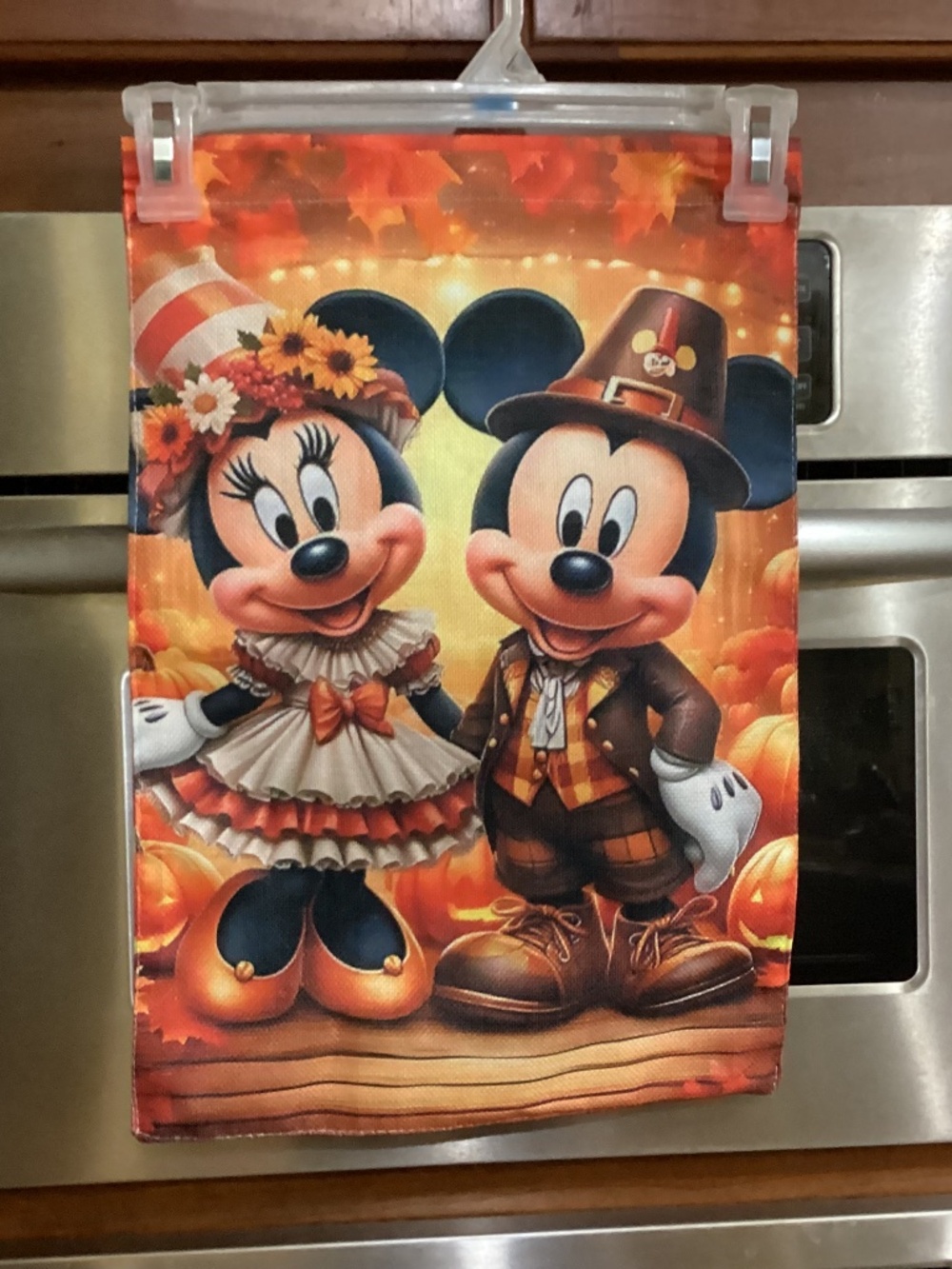 NEW Mickey & Minnie Fall Garden Flag, Double sided Burlap